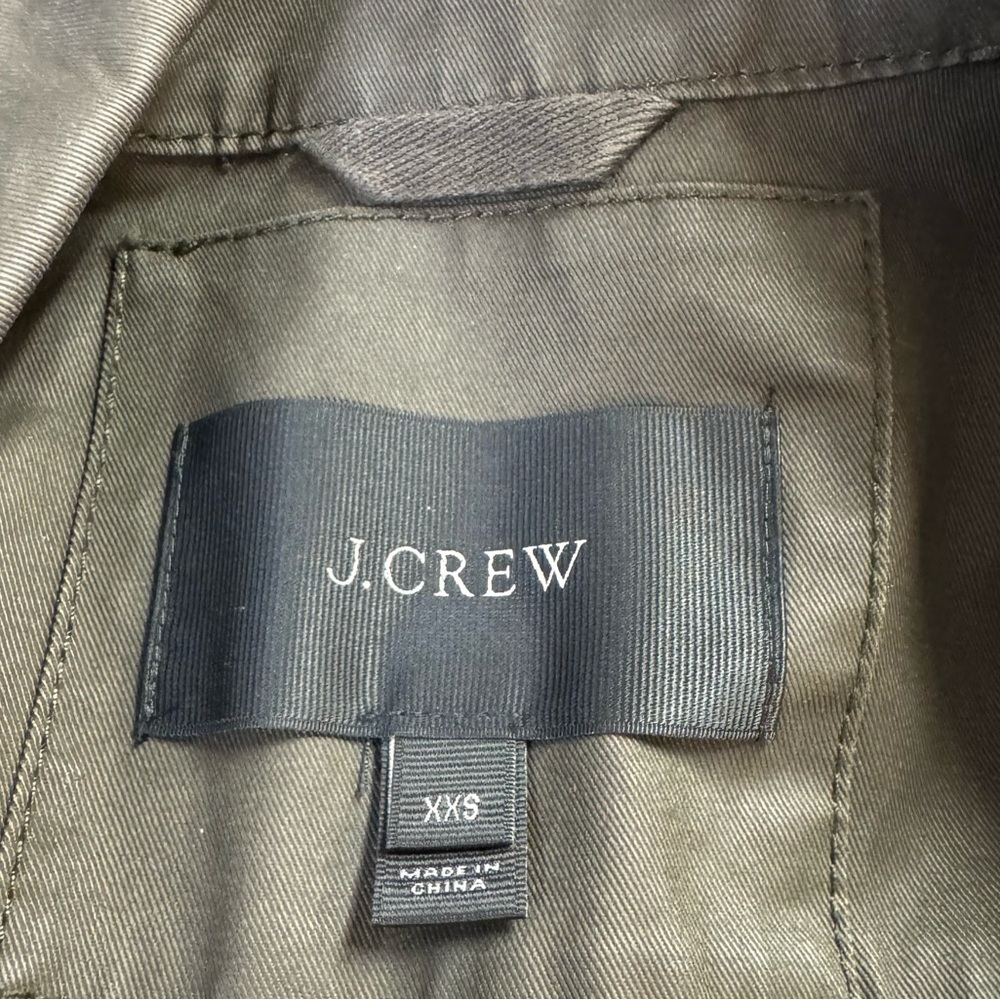 J. Crew Utility Jacket Green Size XXS Brass Hardware Pockets Wax Cotton 100% - Picture 10 of 10